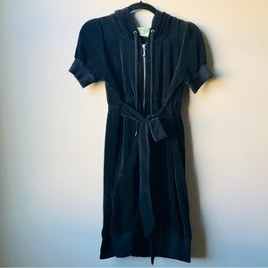 Juicy Couture Black Velour Tie Dress (Size L)